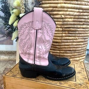 Smoky Mountain Girls Western Cowgirl Boots Size 12.5 Monterey Leather Pink Brown